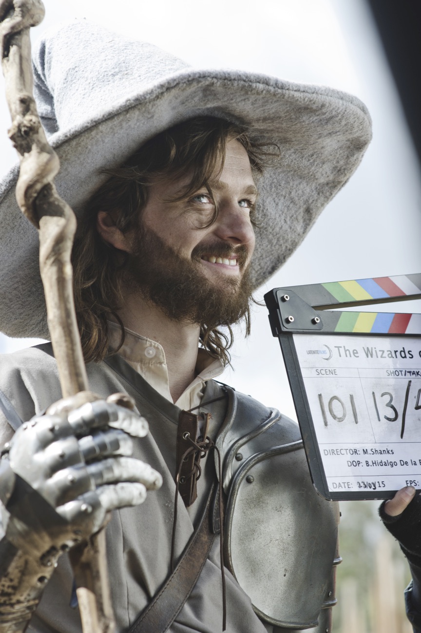 Michael Shanks on the set of The Wizards of Aus.