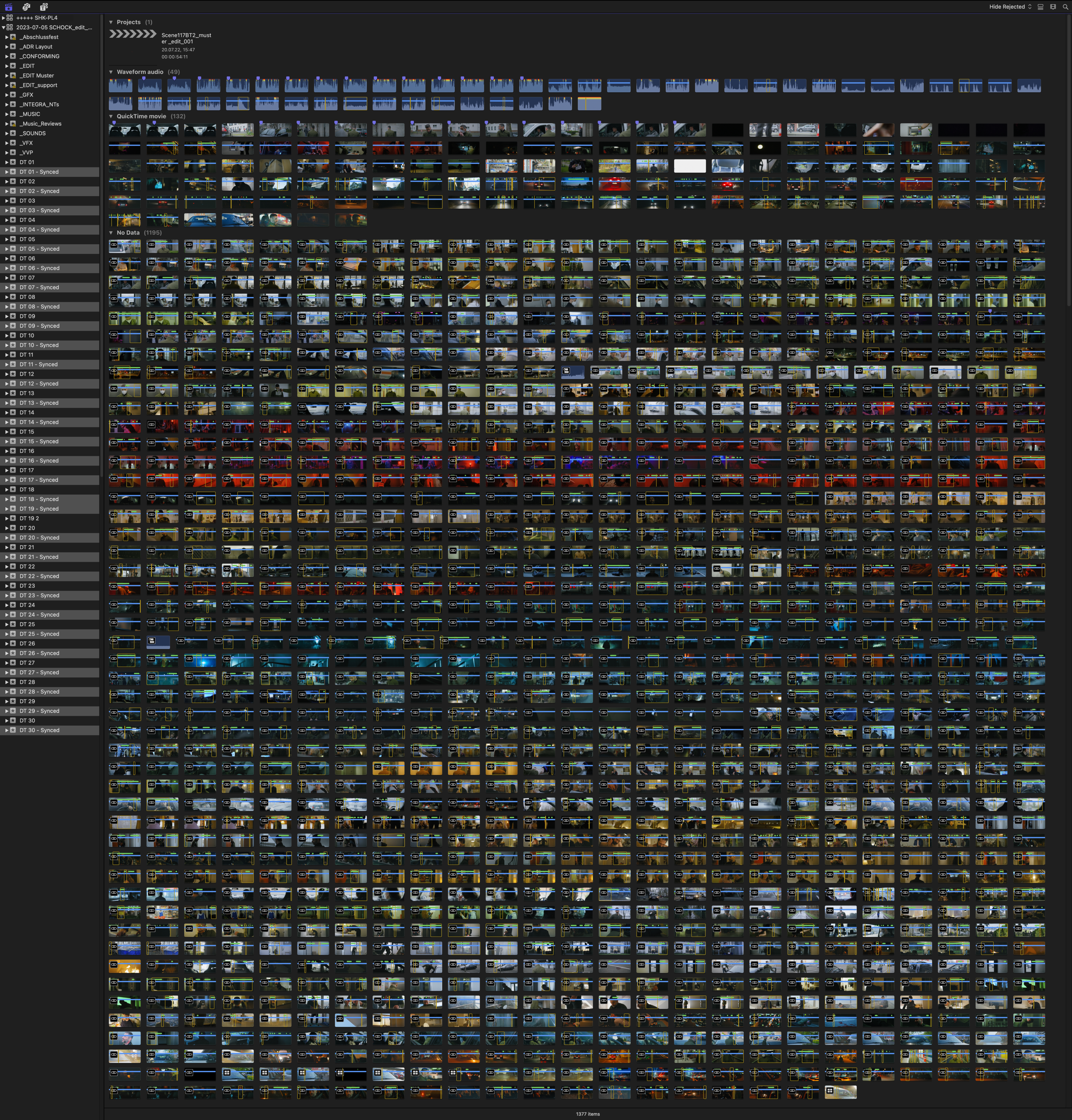 Event Structure, all Sync Clips