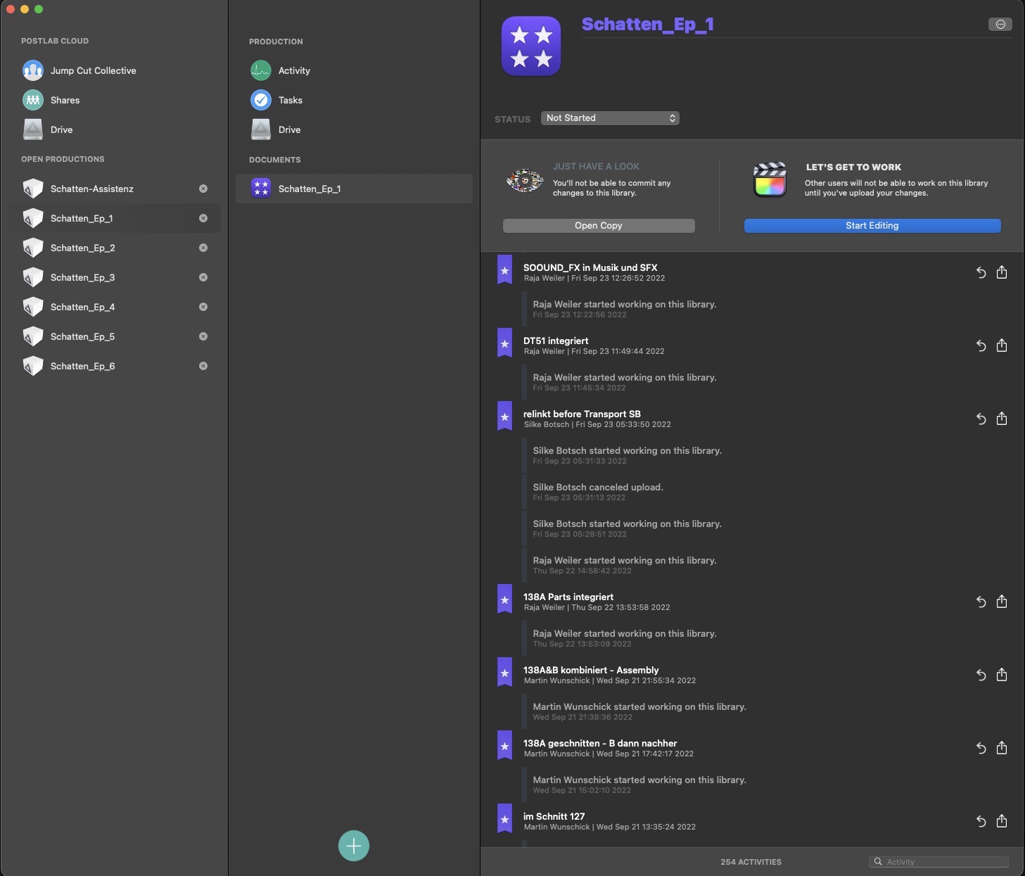 Main user interface of PostLab